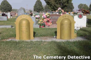 Backside of interesting grave markers.