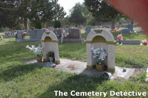 Frontside of interesting grave markers.