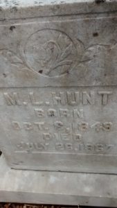 M.L. Hunt - Hunt Cemetery