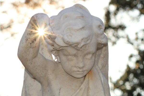 A Moment In Time - Celestial Alignment Behind A 100 Year Old Grave Marker 