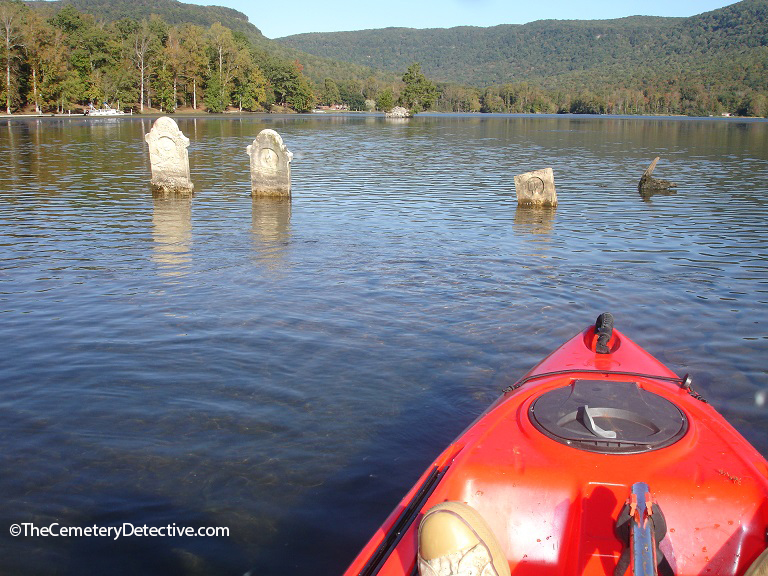 gravestones underwater